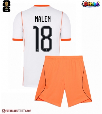 Nizozemsko Donyell Malen #18 Venkovní dres komplet pro Děti MS 2026 Krátkým Rukávem (+ Krátké kalhoty)